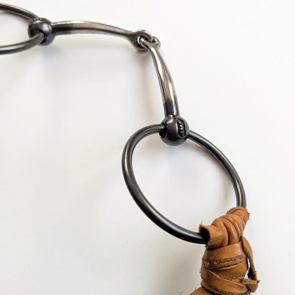 🐎 Unique Snaffle Horse Bit Brown Leather Hobo Bag - Picture 11 of 12
